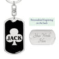 Jack Of Clubs Keychain Dog Tag Stainless Steel or 18k Gold-Express Your Love Gifts