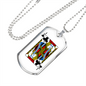 Jack of Clubs Necklace Stainless Steel or 18k Gold Dog Tag 24" Chain-Express Your Love Gifts