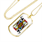Jack of Clubs Necklace Stainless Steel or 18k Gold Dog Tag 24" Chain-Express Your Love Gifts