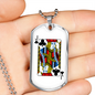Jack of Clubs Necklace Stainless Steel or 18k Gold Dog Tag 24" Chain-Express Your Love Gifts
