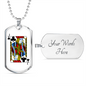 Jack of Clubs Necklace Stainless Steel or 18k Gold Dog Tag 24" Chain-Express Your Love Gifts
