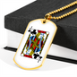 Jack of Clubs Necklace Stainless Steel or 18k Gold Dog Tag 24" Chain-Express Your Love Gifts
