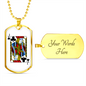 Jack of Clubs Necklace Stainless Steel or 18k Gold Dog Tag 24" Chain-Express Your Love Gifts
