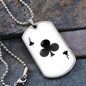 Jack of Clubs Plain Necklace Stainless Steel or 18k Gold Dog Tag 24" Chain-Express Your Love Gifts