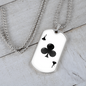 Jack of Clubs Plain Necklace Stainless Steel or 18k Gold Dog Tag 24" Chain-Express Your Love Gifts