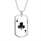 Jack of Clubs Plain Necklace Stainless Steel or 18k Gold Dog Tag 24" Chain-Express Your Love Gifts