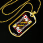 Jack Of Diamonds Dog Tag Stainless Steel or 18k Gold 24" Chain-Express Your Love Gifts