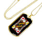 Jack Of Diamonds Dog Tag Stainless Steel or 18k Gold 24" Chain-Express Your Love Gifts