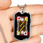 Jack Of Diamonds Dog Tag Stainless Steel or 18k Gold 24" Chain-Express Your Love Gifts