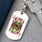 Jack of Diamonds Gambler Keychain Stainless Steel or 18k Gold Dog Tag Keyring-Express Your Love Gifts