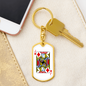 Jack of Diamonds Gambler Keychain Stainless Steel or 18k Gold Dog Tag Keyring-Express Your Love Gifts