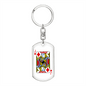 Jack of Diamonds Gambler Keychain Stainless Steel or 18k Gold Dog Tag Keyring-Express Your Love Gifts