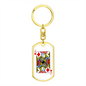 Jack of Diamonds Gambler Keychain Stainless Steel or 18k Gold Dog Tag Keyring-Express Your Love Gifts