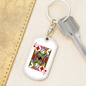 Jack of Diamonds Gambler Keychain Stainless Steel or 18k Gold Dog Tag Keyring-Express Your Love Gifts
