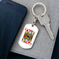 Jack of Diamonds Gambler Keychain Stainless Steel or 18k Gold Dog Tag Keyring-Express Your Love Gifts