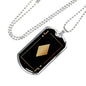 Jack Of Diamonds Gold Dog Tag Stainless Steel or 18k Gold 24" Chain-Express Your Love Gifts