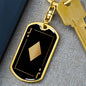 Jack Of Diamonds Gold Keychain Dog Tag Stainless Steel or 18k Gold-Express Your Love Gifts