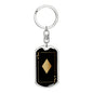 Jack Of Diamonds Gold Keychain Dog Tag Stainless Steel or 18k Gold-Express Your Love Gifts