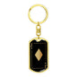 Jack Of Diamonds Gold Keychain Dog Tag Stainless Steel or 18k Gold-Express Your Love Gifts
