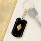 Jack Of Diamonds Gold Keychain Dog Tag Stainless Steel or 18k Gold-Express Your Love Gifts
