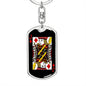 Jack Of Diamonds Keychain Dog Tag Stainless Steel or 18k Gold-Express Your Love Gifts