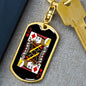 Jack Of Diamonds Keychain Dog Tag Stainless Steel or 18k Gold-Express Your Love Gifts