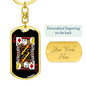 Jack Of Diamonds Keychain Dog Tag Stainless Steel or 18k Gold-Express Your Love Gifts