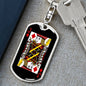Jack Of Diamonds Keychain Dog Tag Stainless Steel or 18k Gold-Express Your Love Gifts