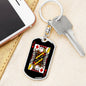 Jack Of Diamonds Keychain Dog Tag Stainless Steel or 18k Gold-Express Your Love Gifts