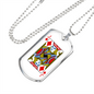 Jack of Diamonds Necklace Stainless Steel or 18k Gold Dog Tag 24" Chain-Express Your Love Gifts