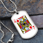 Jack of Diamonds Necklace Stainless Steel or 18k Gold Dog Tag 24" Chain-Express Your Love Gifts