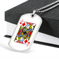 Jack of Diamonds Necklace Stainless Steel or 18k Gold Dog Tag 24" Chain-Express Your Love Gifts
