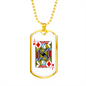 Jack of Diamonds Necklace Stainless Steel or 18k Gold Dog Tag 24" Chain-Express Your Love Gifts