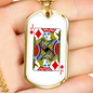 Jack of Diamonds Necklace Stainless Steel or 18k Gold Dog Tag 24" Chain-Express Your Love Gifts