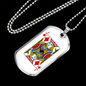 Jack of Diamonds Necklace Stainless Steel or 18k Gold Dog Tag 24" Chain-Express Your Love Gifts