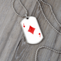 Jack of Diamonds Plain Necklace Stainless Steel or 18k Gold Dog Tag 24" Chain-Express Your Love Gifts