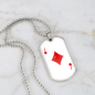 Jack of Diamonds Plain Necklace Stainless Steel or 18k Gold Dog Tag 24" Chain-Express Your Love Gifts