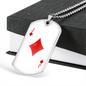 Jack of Diamonds Plain Necklace Stainless Steel or 18k Gold Dog Tag 24" Chain-Express Your Love Gifts