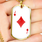 Jack of Diamonds Plain Necklace Stainless Steel or 18k Gold Dog Tag 24" Chain-Express Your Love Gifts