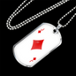 Jack of Diamonds Plain Necklace Stainless Steel or 18k Gold Dog Tag 24" Chain-Express Your Love Gifts