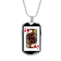 Jack Of Hearts Dog Tag Stainless Steel or 18k Gold 24" Chain-Express Your Love Gifts