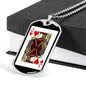 Jack Of Hearts Dog Tag Stainless Steel or 18k Gold 24" Chain-Express Your Love Gifts
