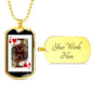 Jack Of Hearts Dog Tag Stainless Steel or 18k Gold 24" Chain-Express Your Love Gifts