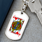 Jack of Hearts Gambler Keychain Stainless Steel or 18k Gold Dog Tag Keyring-Express Your Love Gifts