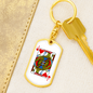 Jack of Hearts Gambler Keychain Stainless Steel or 18k Gold Dog Tag Keyring-Express Your Love Gifts