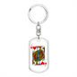 Jack of Hearts Gambler Keychain Stainless Steel or 18k Gold Dog Tag Keyring-Express Your Love Gifts