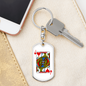 Jack of Hearts Gambler Keychain Stainless Steel or 18k Gold Dog Tag Keyring-Express Your Love Gifts
