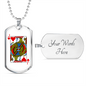 Jack of Hearts Gambler Necklace Stainless Steel or 18k Gold Dog Tag 24" Chain-Express Your Love Gifts