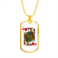 Jack of Hearts Gambler Necklace Stainless Steel or 18k Gold Dog Tag 24" Chain-Express Your Love Gifts