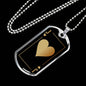 Jack Of Hearts Gold Dog Tag Stainless Steel or 18k Gold 24" Chain-Express Your Love Gifts